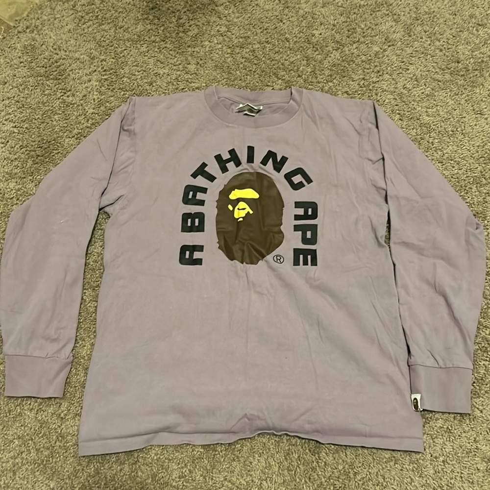 A Bathing Ape Purple Long Sleeve T-shirt